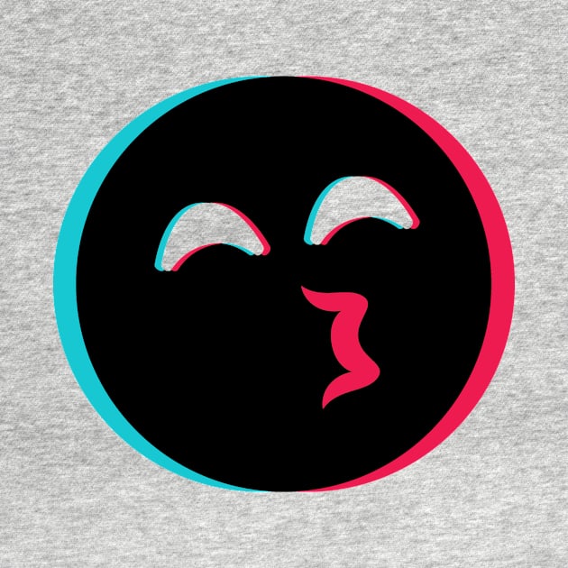 TikTok kissing emoji smiley Black by ThingyDilly